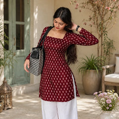 Printed Square Neck Tunic