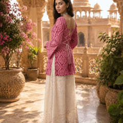 Printed Square Neck Flare Sleeve Kurti