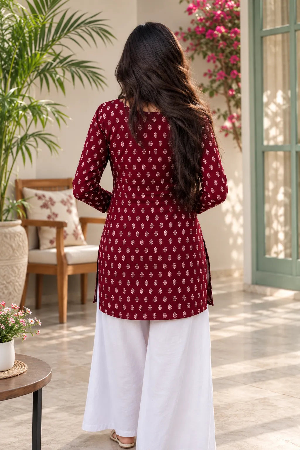 Printed Square Neck Tunic