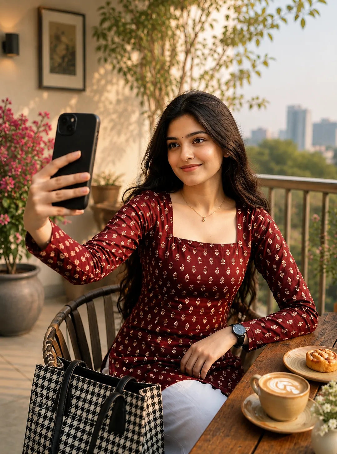 Printed Square Neck Tunic