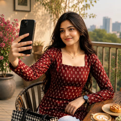Printed Square Neck Tunic