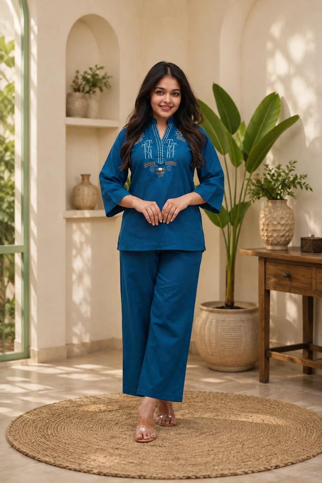 Women’s Embroidered Cotton Co-Ord Set