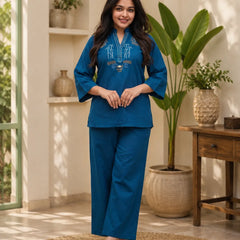 Women’s Embroidered Cotton Co-Ord Set