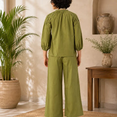 Women’s Beige Floral Embroidered Kurta Pant Set