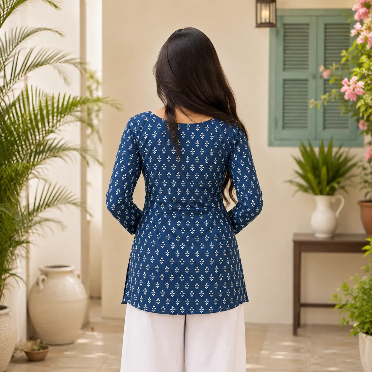 Printed Square Neck Tunic