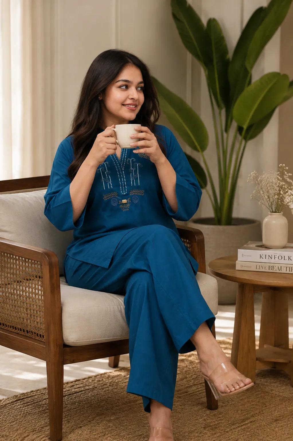 Women’s Embroidered Cotton Co-Ord Set
