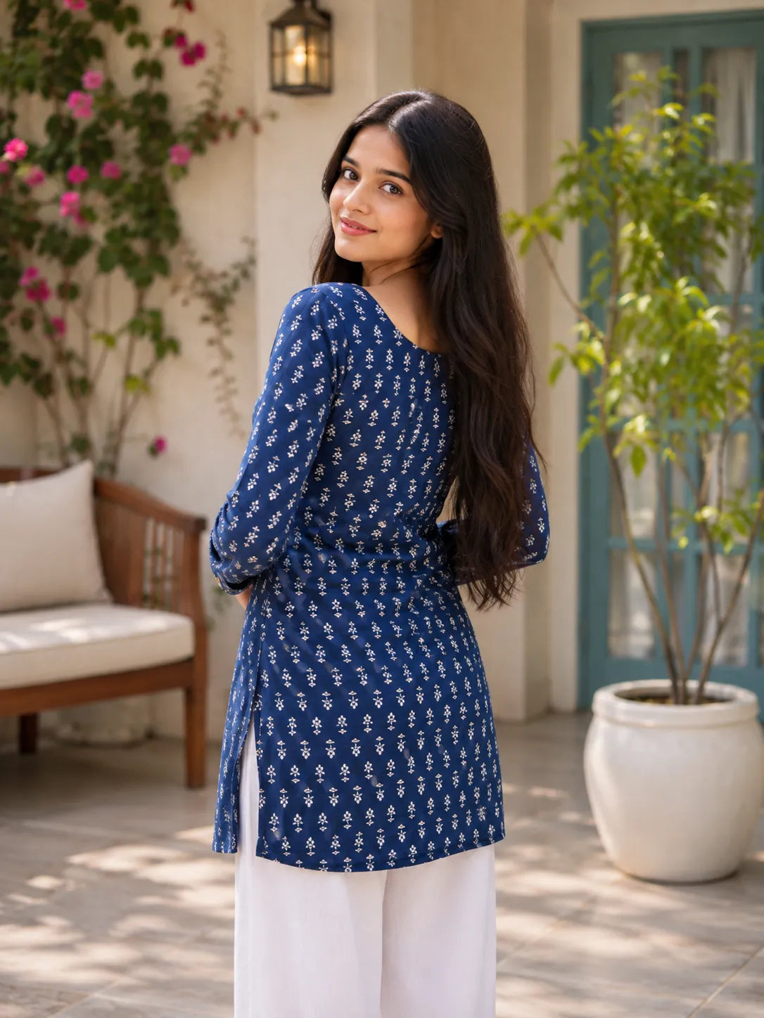 Printed Square Neck Tunic