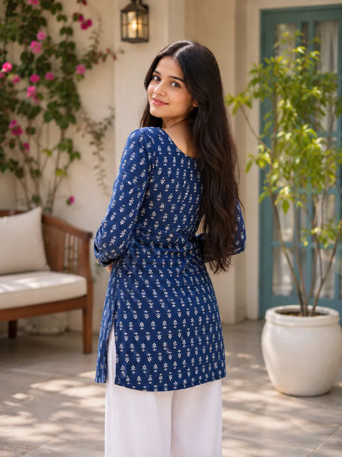 Printed Square Neck Tunic