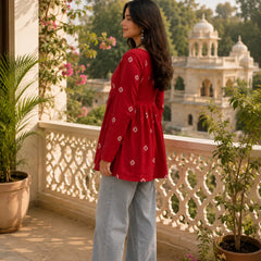 Red Printed Cotton Tunic