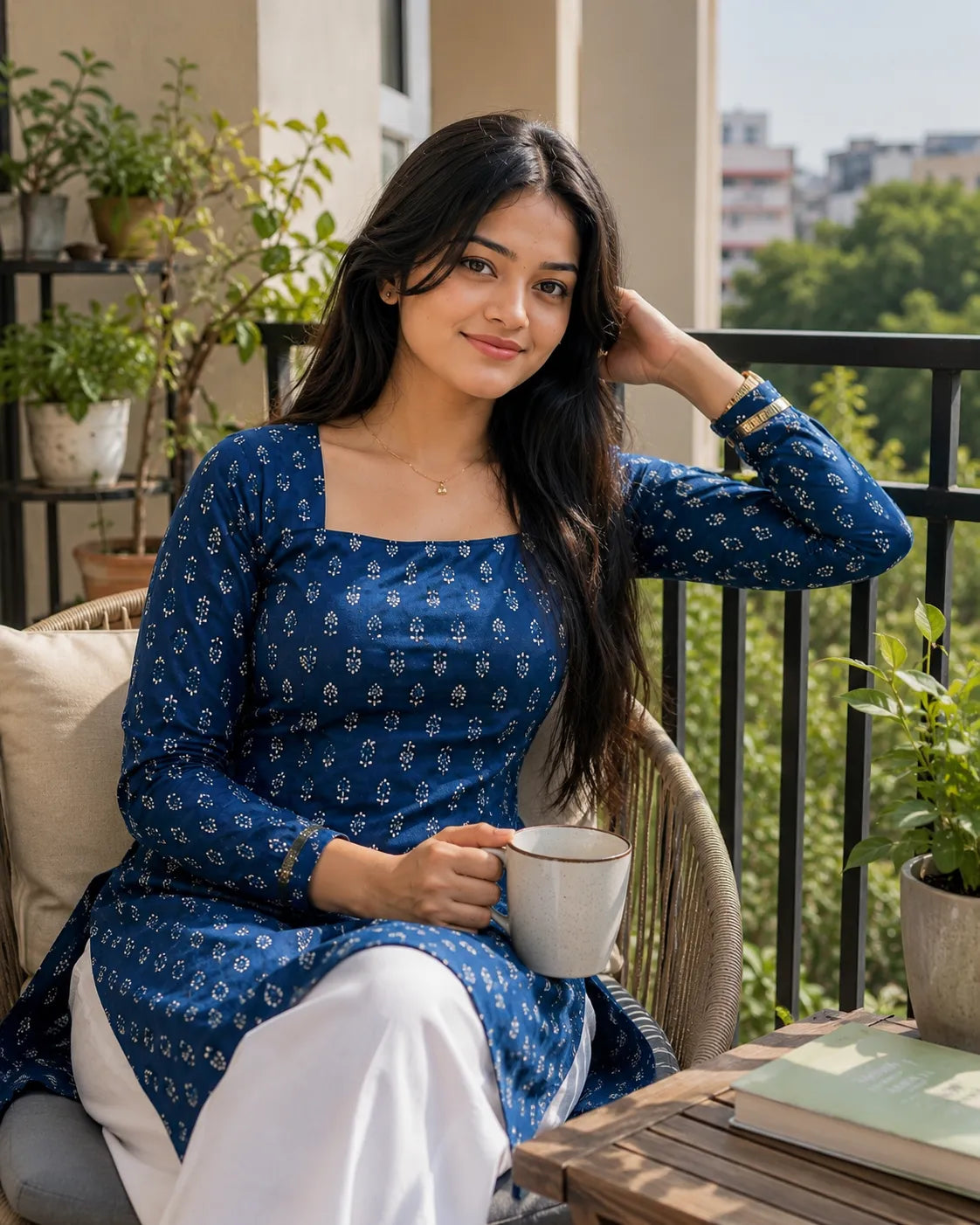 Printed Square Neck Tunic