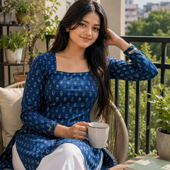 Printed Square Neck Tunic