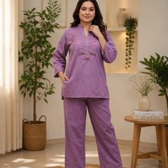 Women’s Embroidered Cotton Co-Ord Set