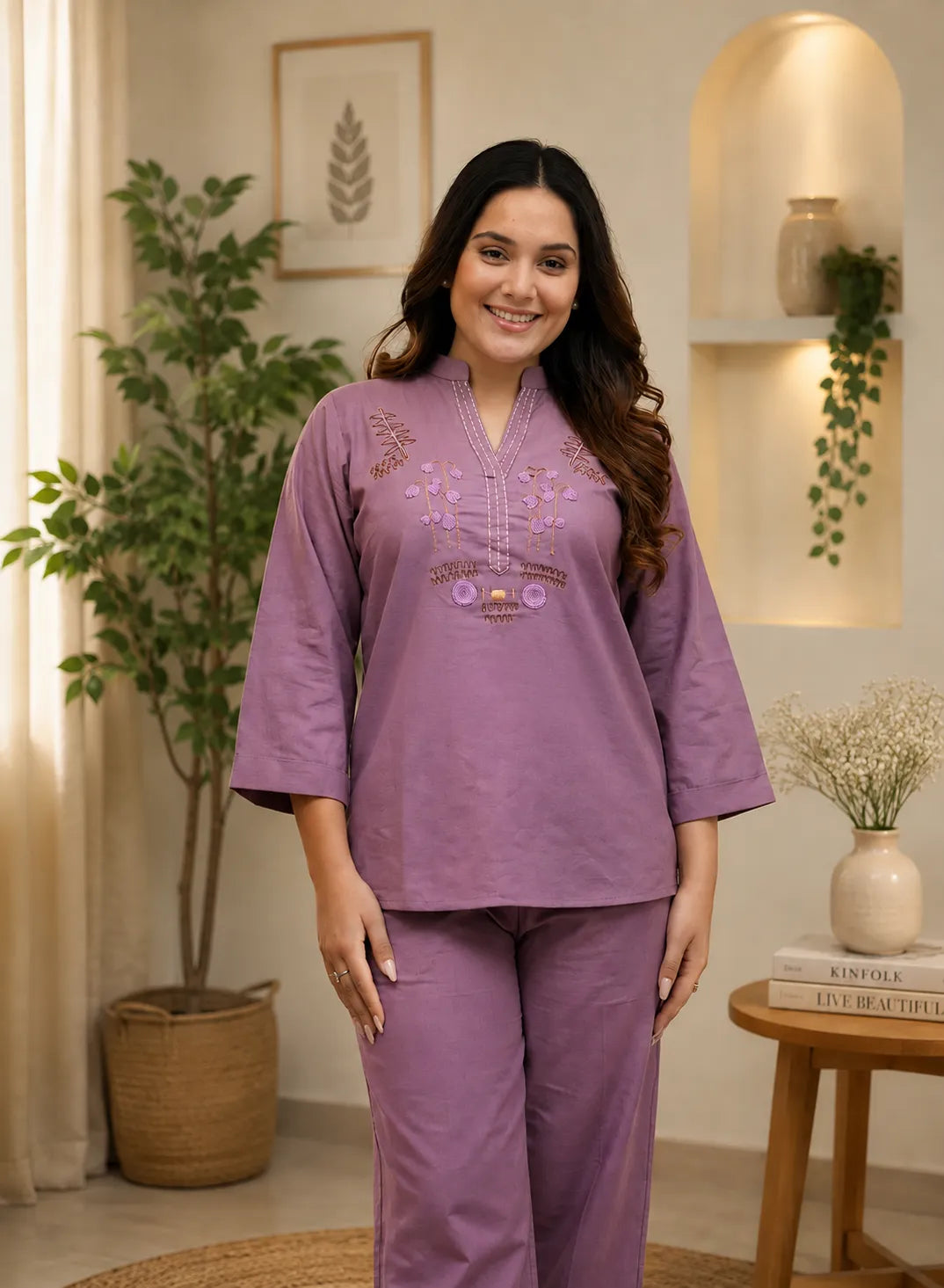 Women’s Embroidered Cotton Co-Ord Set