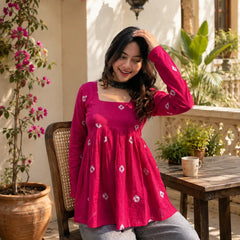 Red Printed Cotton Tunic