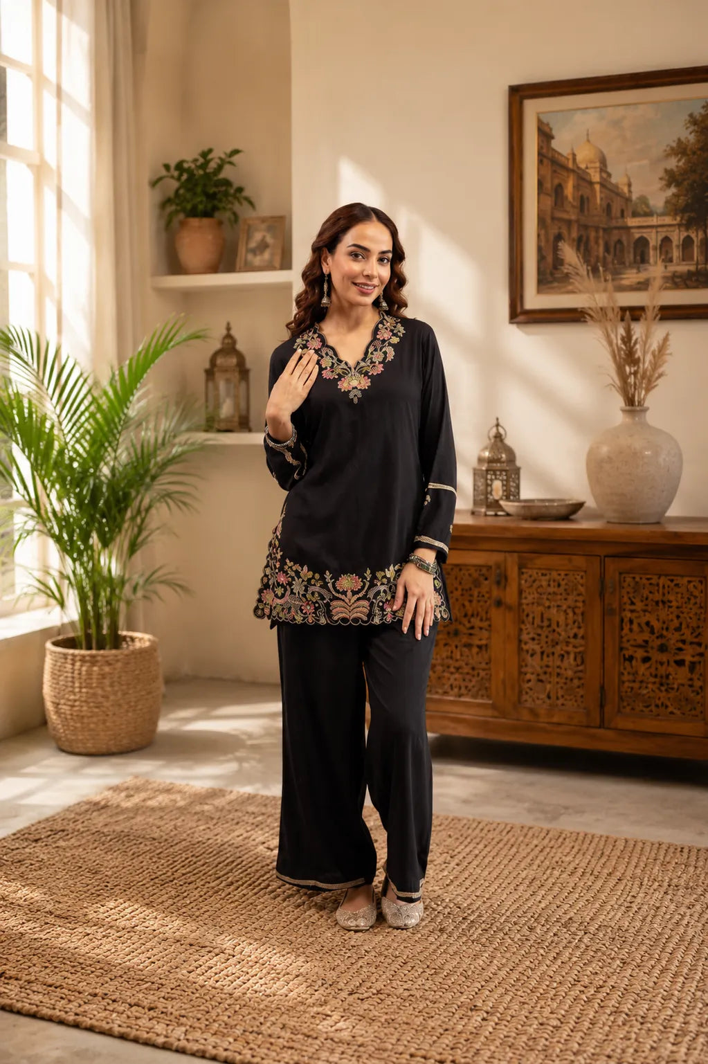 Women’s  Embroidered Kurta Pant Set