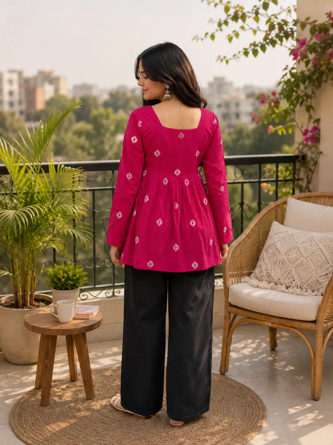 Red Printed Cotton Tunic