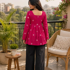 Red Printed Cotton Tunic