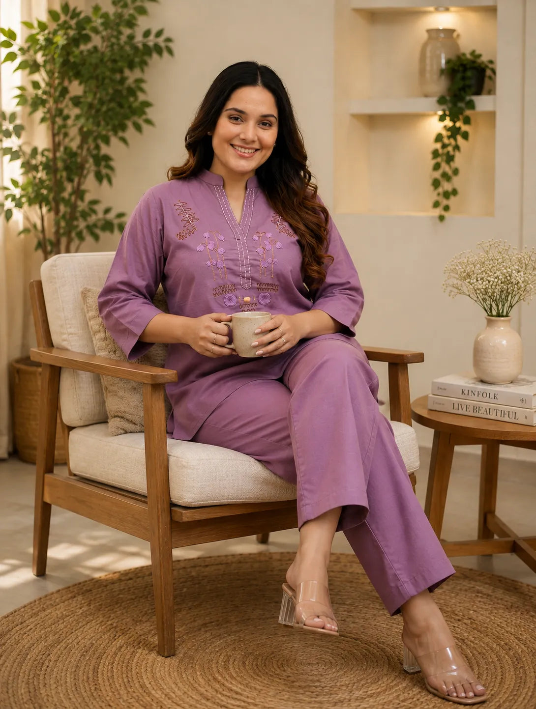 Women’s Embroidered Cotton Co-Ord Set
