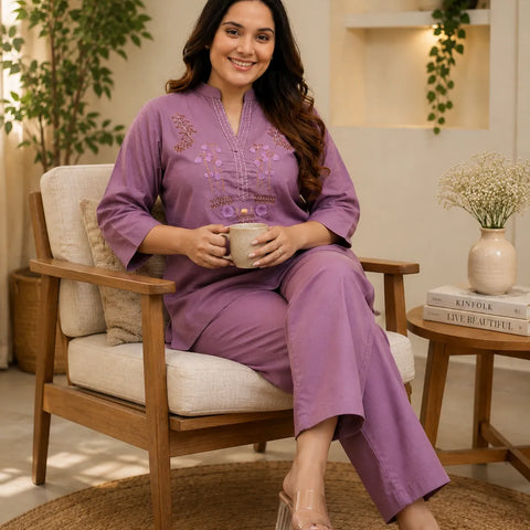 Women’s Embroidered Cotton Co-Ord Set